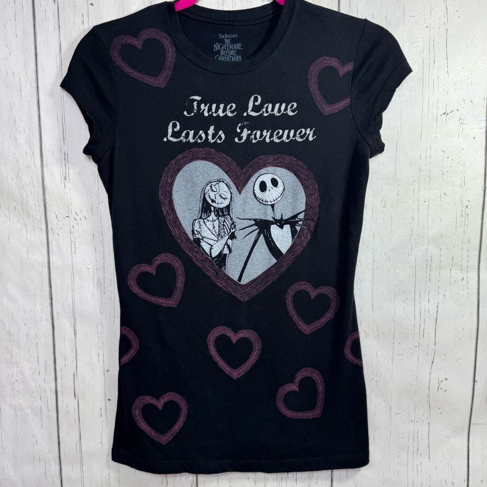 Disney Tim Burton Nightmare Before Christmas True Love Lasts Forever Tee M Goth